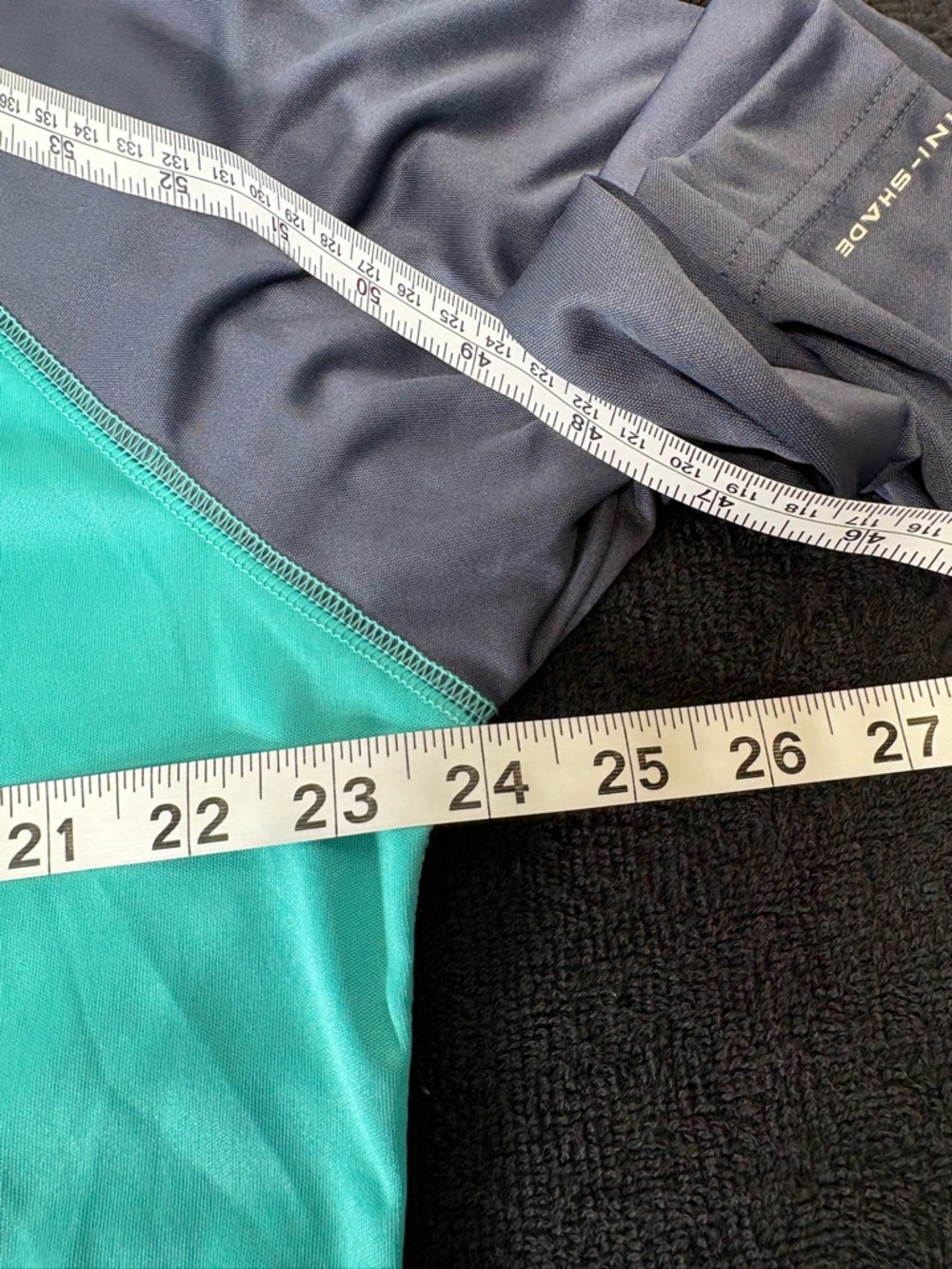 Columbia Teal Hooded Long-Sleeve Rash Guard with Navy Sleeves 2687 - Picture 9 of 11